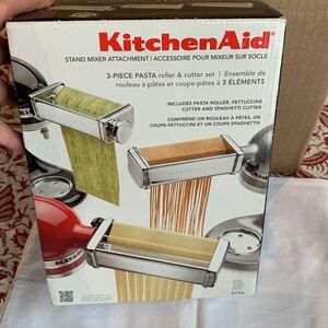 Kitchen aid 3 piece pasta roller/ cutter set. New in box. Never opened or used